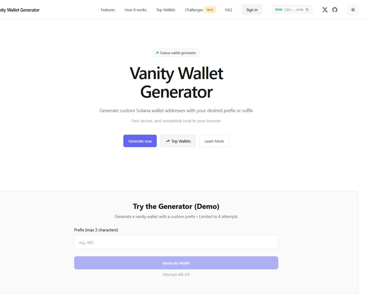Vanity Wallet Generator